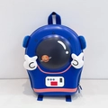 Mochila de astronauta azul marino para niños con ventana transparente y diseño espacial - Azul