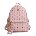 Sac à dos rose en similicuir avec motifs de chat et charmant pendentif de chien - Avec Pendentif / Rose Clair