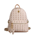 Sac à dos monogramme rose avec motifs de chat et un charm de poupée chat assorti - Avec Pendentif / Beige