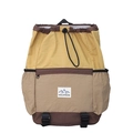 Kids color-block backpack with drawstring closure and mountain emblem on yellow nylon - Yellow