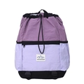 Kids purple contrast nylon drawstring backpack featuring embroidered mountains logo patch - Purple