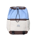 Kids contrast drawstring backpack in blue and beige with Mountains patch logo - Blue