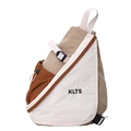 Minimalistische Umhängetasche für Kinder mit dreifarbigem Patchwork und weißem Gurt - Khaki
