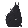 Schwarze Kinder-Brusttasche mit weißem KLTS-Logo und verstellbarem Riemen aus Nylon - Schwarz