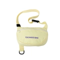 Light yellow children's fanny pack with letter print and adjustable black strap - Yellow