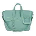 Sac bandoulière en toile vert menthe avec multiples poches et bandoulière réglable - Vert
