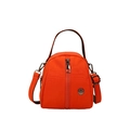 Minimalist bright orange crossbody bag for kids with durable nylon texture and metal tag - Orange