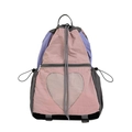 Waterproof nylon kids backpack with heart mesh pocket and drawstring closure in multicolor - Pink