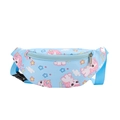 Sac de poitrine enfant bleu clair avec motifs de licornes roses et sangle réglable - Poney Bleu Clair