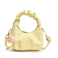 Borsa a nuvola plissettata giallo crema per bambini con ciondolo a tulipano rosa e oro - Giallo