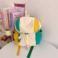 Zaino color block in nylon crema giallo e verde con chiusura a coulisse - Con Ciondolo / Giallo chiaro