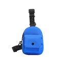 Mini bright blue crossbody bag for kids with black adjustable strap and metal carabiner - Blue