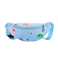 Light blue children's chest bag with colorful Halloween ghost and pumpkin prints - Light Blue Pumpkin