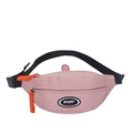Rosa Canvas Kinder-Bauchtasche mit verstellbarem Riemen und orangefarbenen Zippern - Rosa