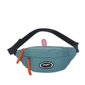 Kinder Sport Bauchtasche in Cyan mit orangefarbenen Reißverschlüssen und Modeschrift - Grün