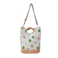 Kids plaid canvas crossbody bag featuring cute cartoon bear prints and adjustable strap - Cherry Bear Style