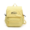Light yellow crinkle nylon kids backpack with large capacity and front zip pocket - Yellow