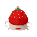 Cute strawberry shaped backpack for kids in red and pink with breathable mesh straps - Pink