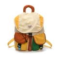 Contrast color patchwork school backpack for children with large capacity and buckle pockets - Large / Colorful