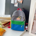 Zaino a righe per bambini con blocchi di colore verde, blu e rosso e motivi alla moda - Strisce Bianche e Nere
