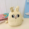 Mochila infantil de conejo amarillo con orejas en 3D y detalles bordados - Amarillo