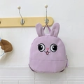 Mochila infantil morada con bordado de conejo y suaves orejas 3D para niños pequeños - Morado