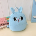 Mochila infantil azul claro con orejas de conejo y bordado 3D de caricatura - Azul