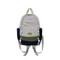 Sac à dos enfant en gris clair et vert olive avec design contrasté tendance - Gris Petit