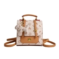 Britischer beiger Rucksack mit Katzen-Schleifen-Print und Welpen-Anhänger-Detail - Beige Mit Anhänger