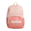 Pink and orange color block kids backpack with large capacity and letter print - Large / Pink