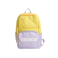 Contrast color school backpack in bright yellow and light purple with TOCHASO lettering - Small / Fluorescent Green