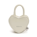 Sac à bandoulière cœur blanc crème pour enfants en cuir PU avec fermeture éclair en métal - Blanc