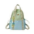 Sac à dos enfant bicolore vert et bleu léger avec pendentif étoile et porte-clés - Vert