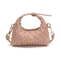 Rosalila gesteppte Matelassé Hobo-Handtasche für Mädchen mit verstellbarem Riemen - Rosa