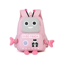 Rosa Roboter-Panda Kinderrucksack für Mädchen mit kreativen 3D-Flügel-Dekorationen - Rosa