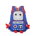 Kinderrucksack im Roboter-Design in Dunkelblau mit roten Details und Plüscharmen - Blau
