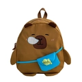 Zaino Capybara per bambini con mini borsa blu e ciondolo a forma di tartaruga - Grande / Marrone