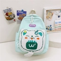 Zaino per bambini verde menta con orsetto e simpatico dettaglio a coda - Verde