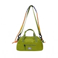 Kids outdoor sports shoulder bag in green nylon with colorful woven rope straps - Green