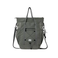 Dark olive green kids travel bag with adjustable drawstring and nylon fabric - Dark Gray