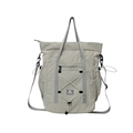 Light gray large capacity kids travel tote with adjustable straps and drawstring detail - Light Gray
