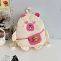 Cute white alpaca children's backpack with pink details and mini turtle charm - Small / White (Design 2)