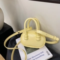 Bolso bowling amarillo brillante para niños en piel sintética lisa con correa ajustable - Amarillo