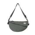 Grijze nylon crossbodytas voor jongens met verstelbare riem en Zatochaso-merklabel - donkergrijs