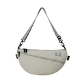 Sac bandoulière demi-lune gris clair pour garçons en tissu nylon résistant et léger - Gris clair