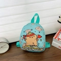 Zaino Capybara blu Tiffany per bambini con simpatiche stampe cartoon e cerniera - Verde