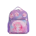 Cute mermaid print purple pink gradient backpack with mesh side pockets for kids - Purple