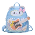 Mochila infantil azul claro con dibujo animado y lentejuelas de flores de colores - Azul