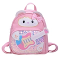 Mochila rosa infantil con diseño animal, lentejuelas y parche de guitarra - Rosa