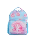 Blue toddler backpack with mermaid print and mesh side pockets for preschool girls - Blue